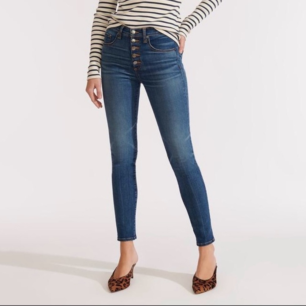 Veronica Beard Debbie Ankle Skinny High Rise  Medium Wash  Jeans Size 27